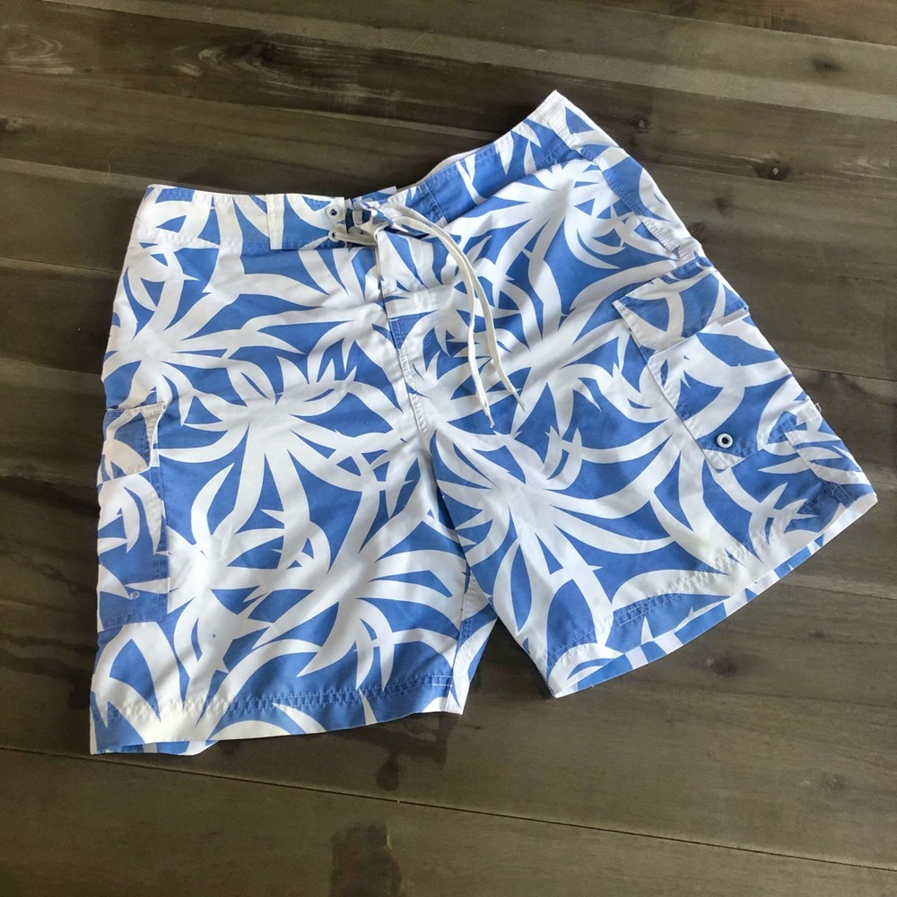 Island Company Men’s Blue Patterned 34 Swim Trunks